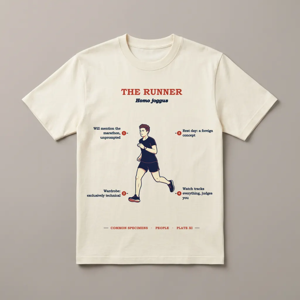 THE RUNNER, printed on a tee