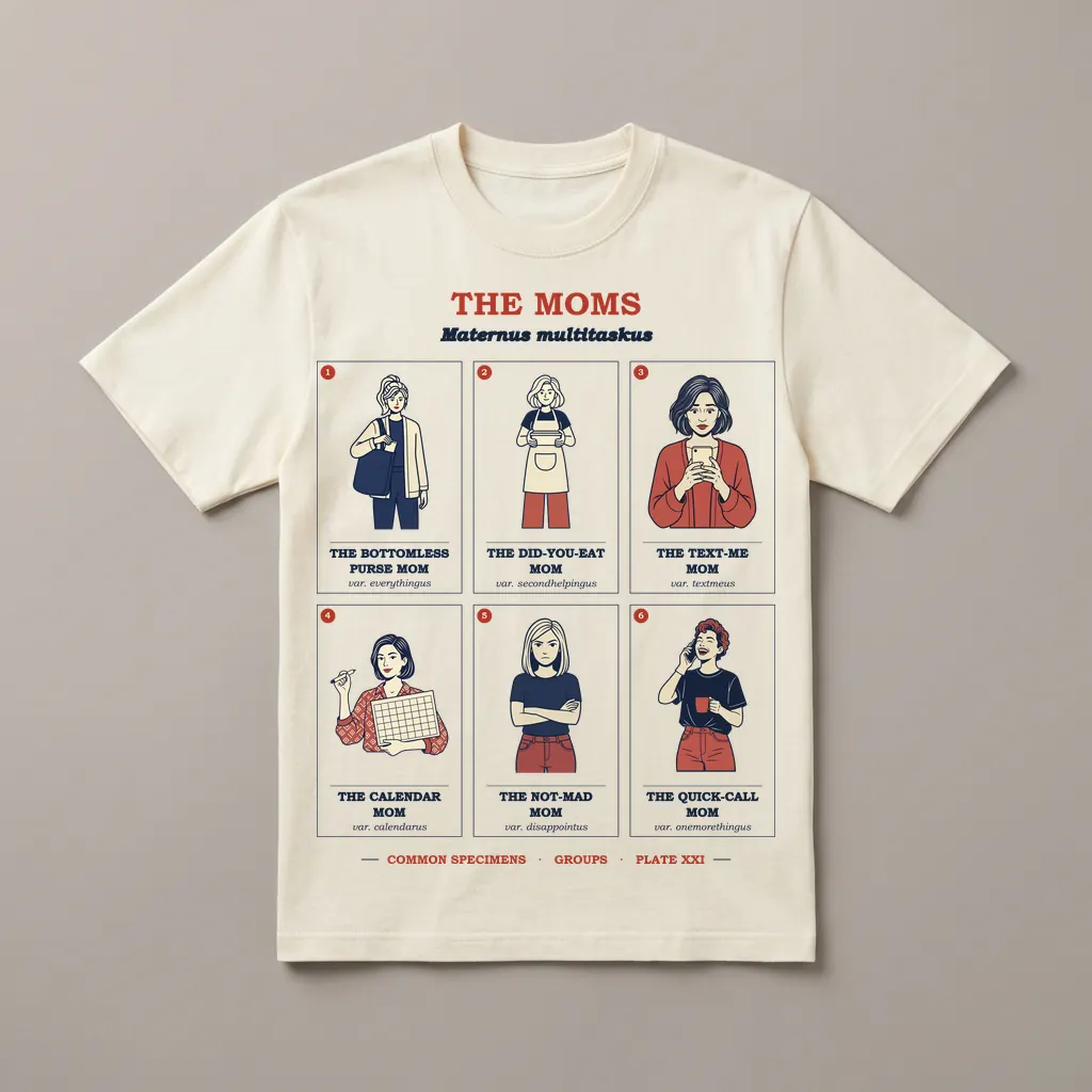 THE MOMS, printed on a tee