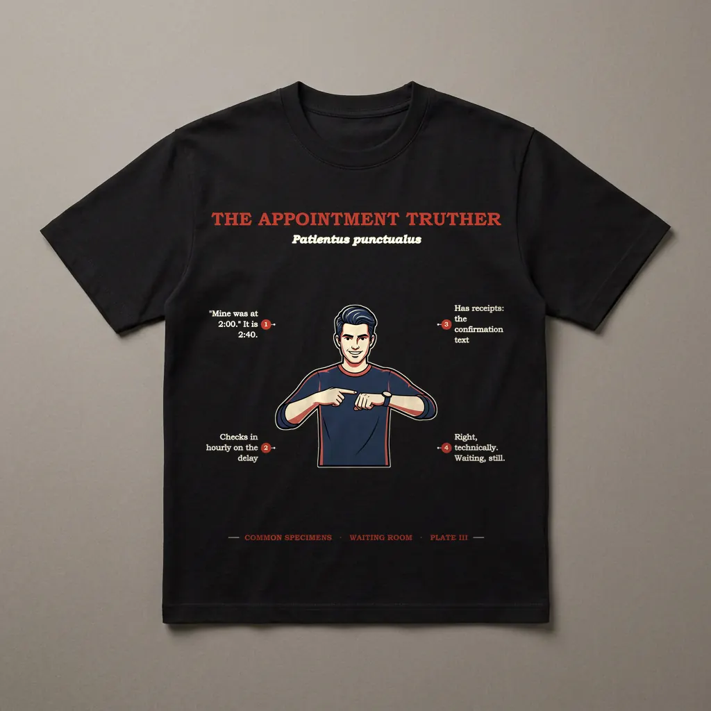 THE APPOINTMENT TRUTHER, printed on a dark garment