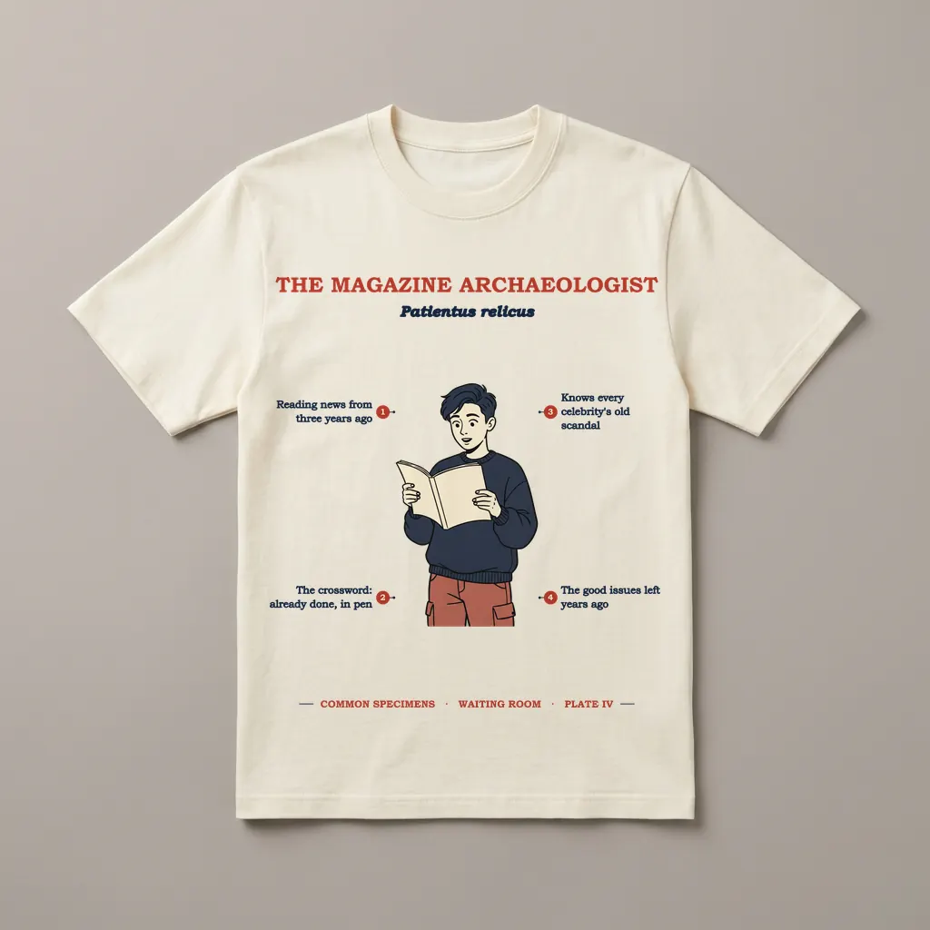 THE MAGAZINE ARCHAEOLOGIST, printed on a tee