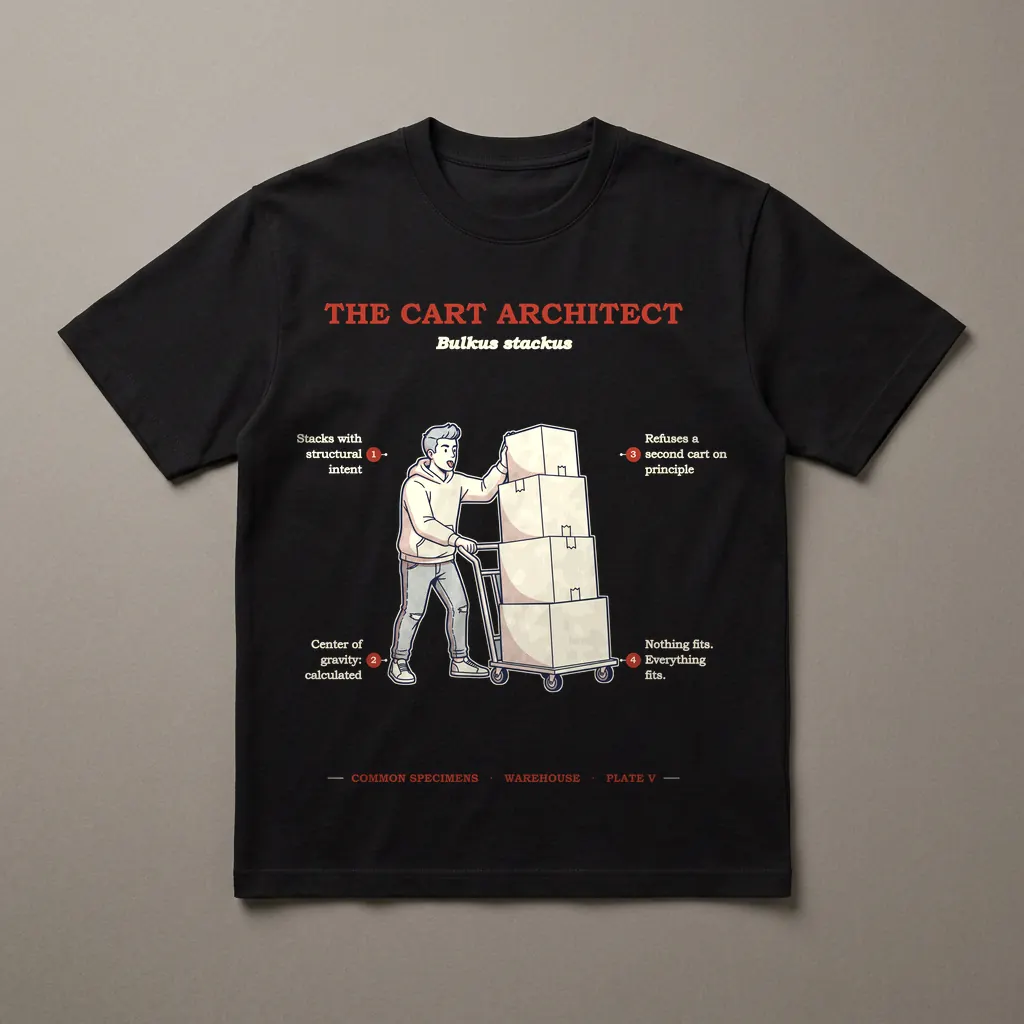 THE CART ARCHITECT, printed on a dark garment
