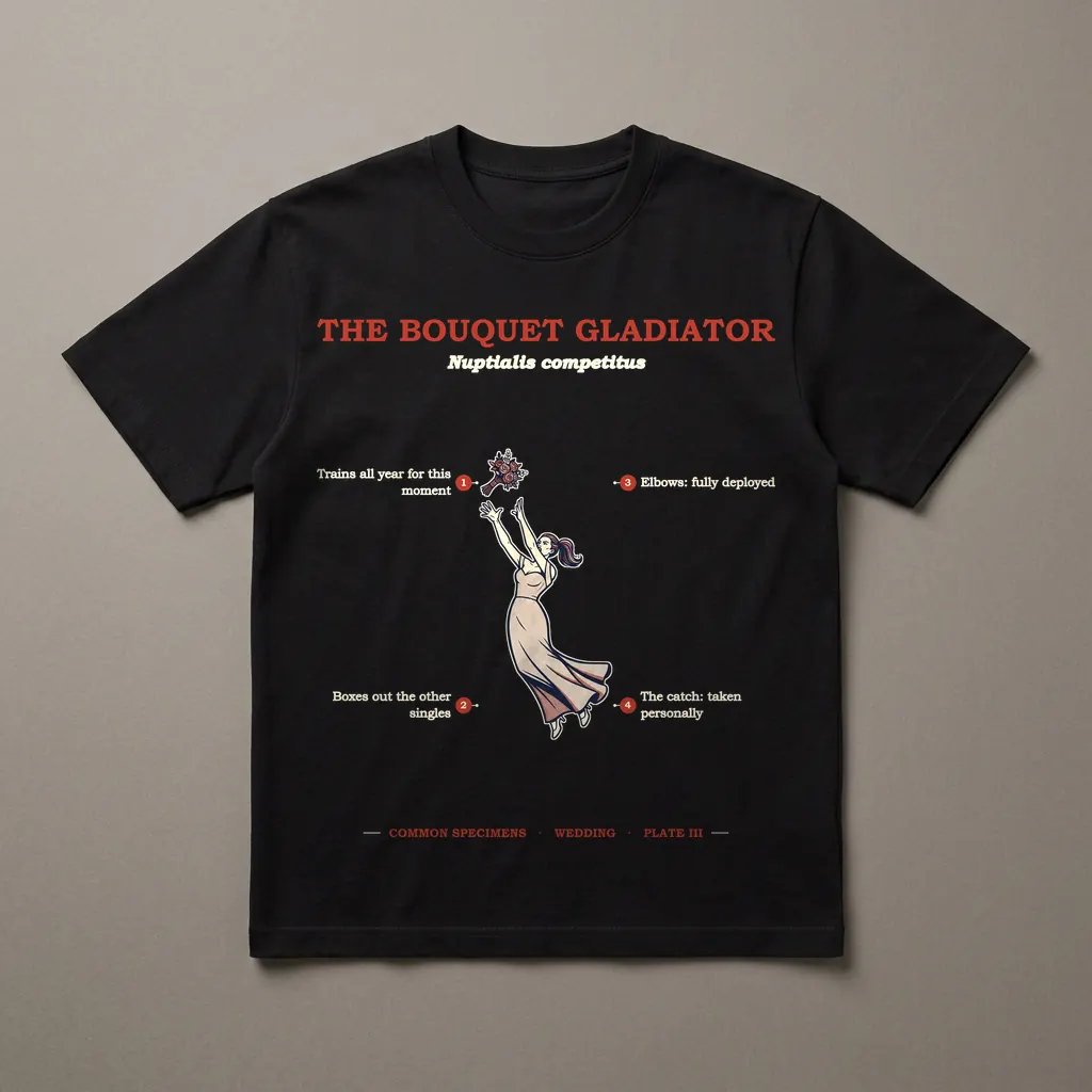 THE BOUQUET GLADIATOR, printed on a dark garment