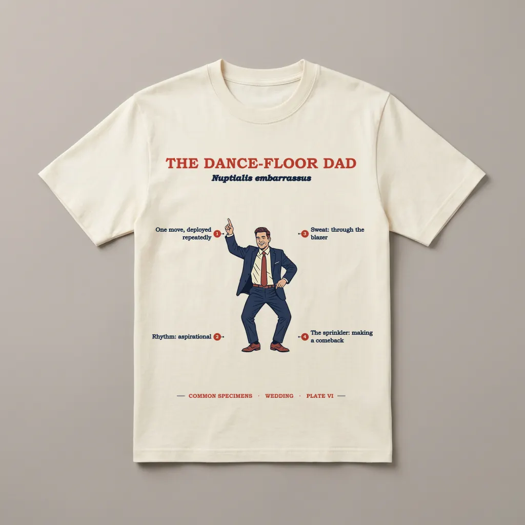 THE DANCE-FLOOR DAD, printed on a tee