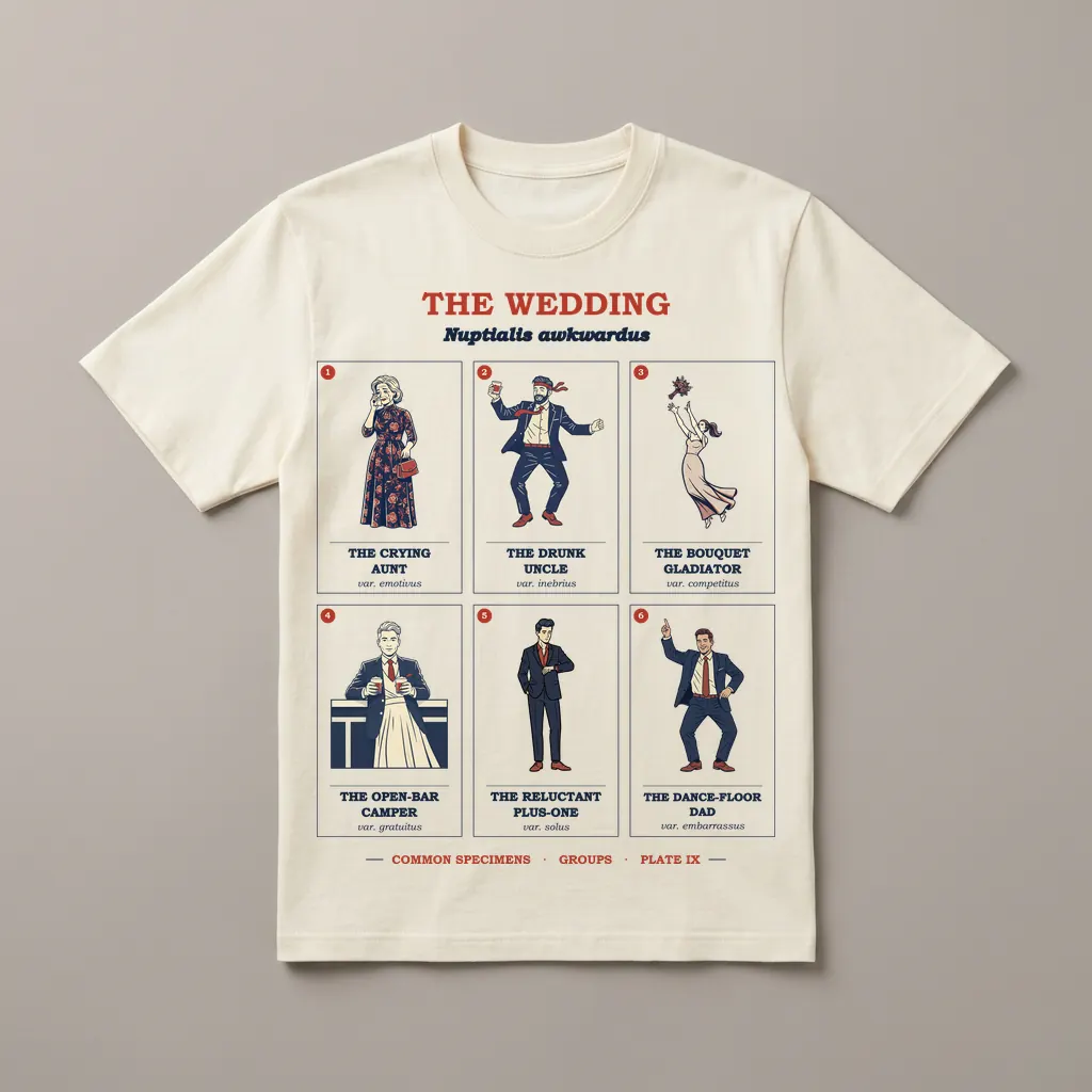 THE WEDDING, printed on a tee