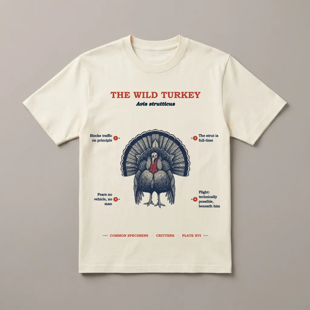 THE WILD TURKEY, printed on a tee